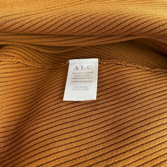 A.L.C. Lance Sweater Dress Long Sleeve Asymmetrical Hemline in Ribbed Knit L - Picture 10 of 11